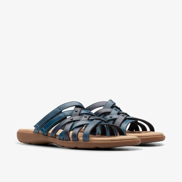 Elizabelle Rio Blue Multicolour Women Clarks Sandals and Flip Flops