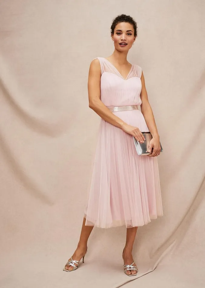 Ella Tulle Dress Antique Rose Women Phase Eight Dresses
