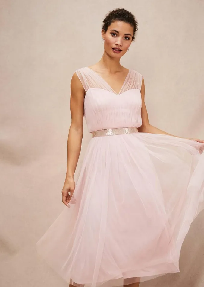 Ella Tulle Dress Antique Rose Women Phase Eight Dresses