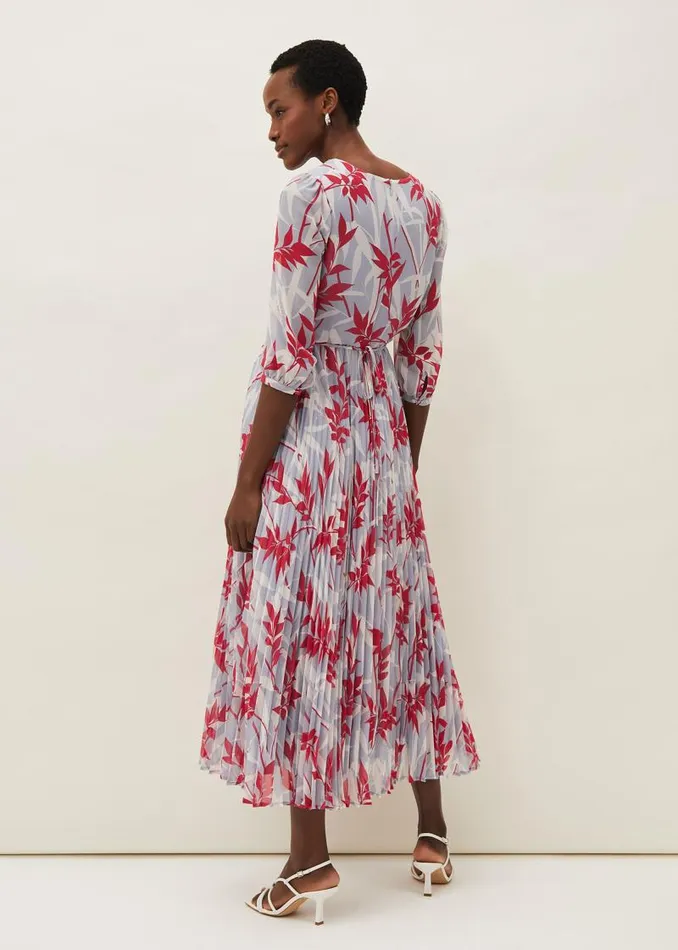 Ellen Palm Print Pleated Midaxi Dress Sky Bluemulti Women Phase Eight Dresses Ellen Palm Print Pleated Midaxi Dress Sky Bluemulti Women Phase Eight Dresses