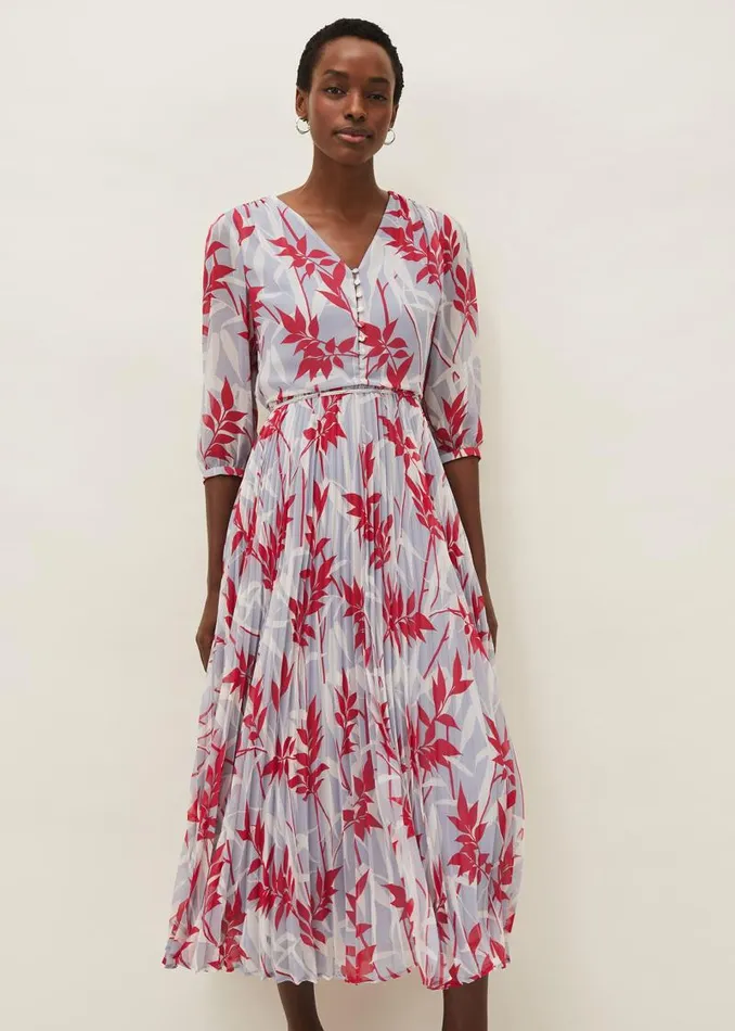 Ellen Palm Print Pleated Midaxi Dress Sky Bluemulti Women Phase Eight Dresses Ellen Palm Print Pleated Midaxi Dress Sky Bluemulti Women Phase Eight Dresses