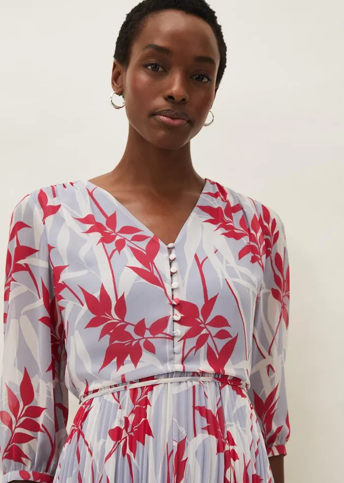 Ellen Palm Print Pleated Midaxi Dress Sky Bluemulti Women Phase Eight Dresses Ellen Palm Print Pleated Midaxi Dress Sky Bluemulti Women Phase Eight Dresses