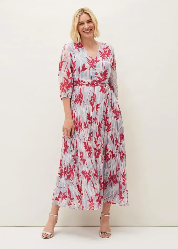 Ellen Palm Print Pleated Midaxi Dress Sky Bluemulti Women Phase Eight Dresses Ellen Palm Print Pleated Midaxi Dress Sky Bluemulti Women Phase Eight Dresses