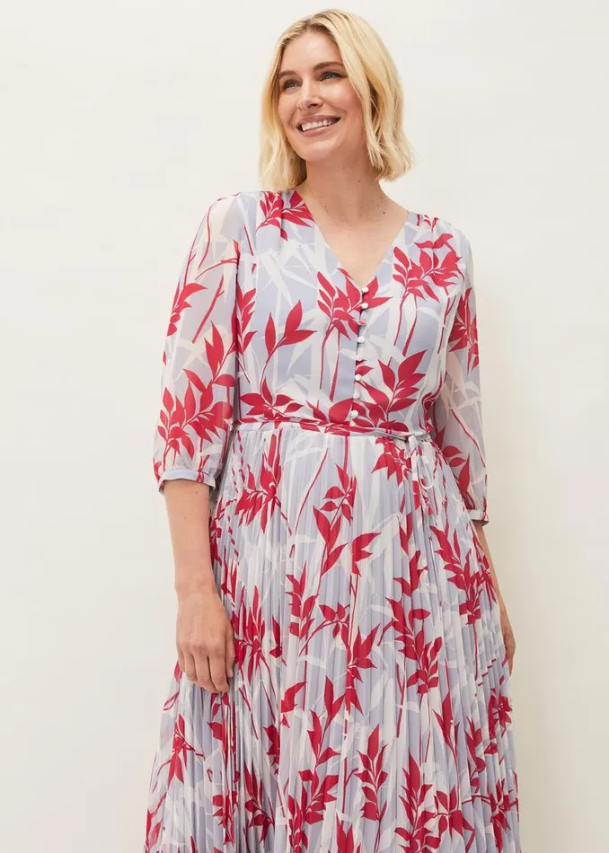 Ellen Palm Print Pleated Midaxi Dress Sky Bluemulti Women Phase Eight Dresses Ellen Palm Print Pleated Midaxi Dress Sky Bluemulti Women Phase Eight Dresses