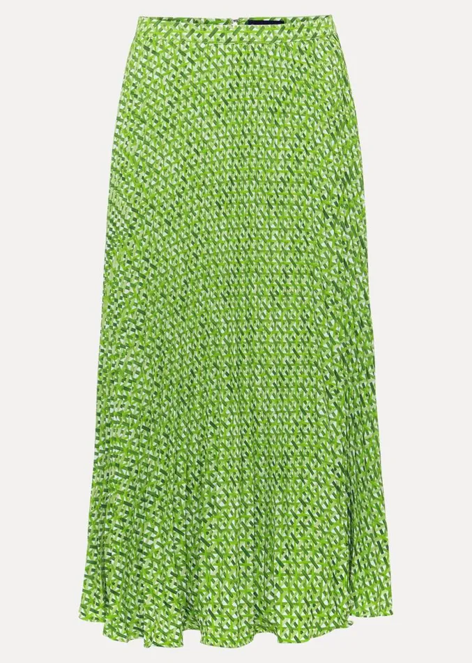Elmina Geo Pleated Midi Skirt Green Women Phase Eight Skirts