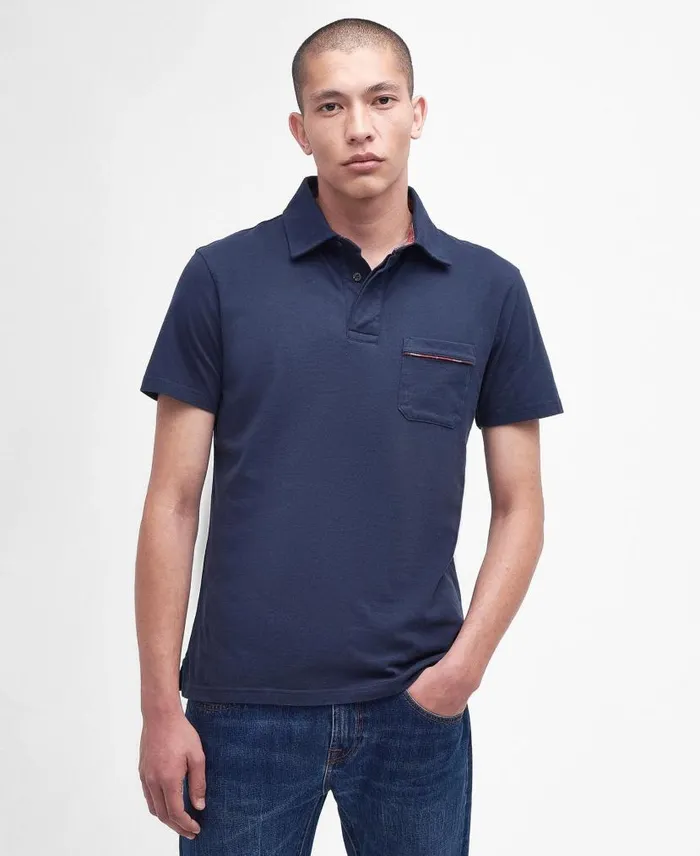 Elsdon Polo Shirt Classic Navy Men Barbour Polo Shirts