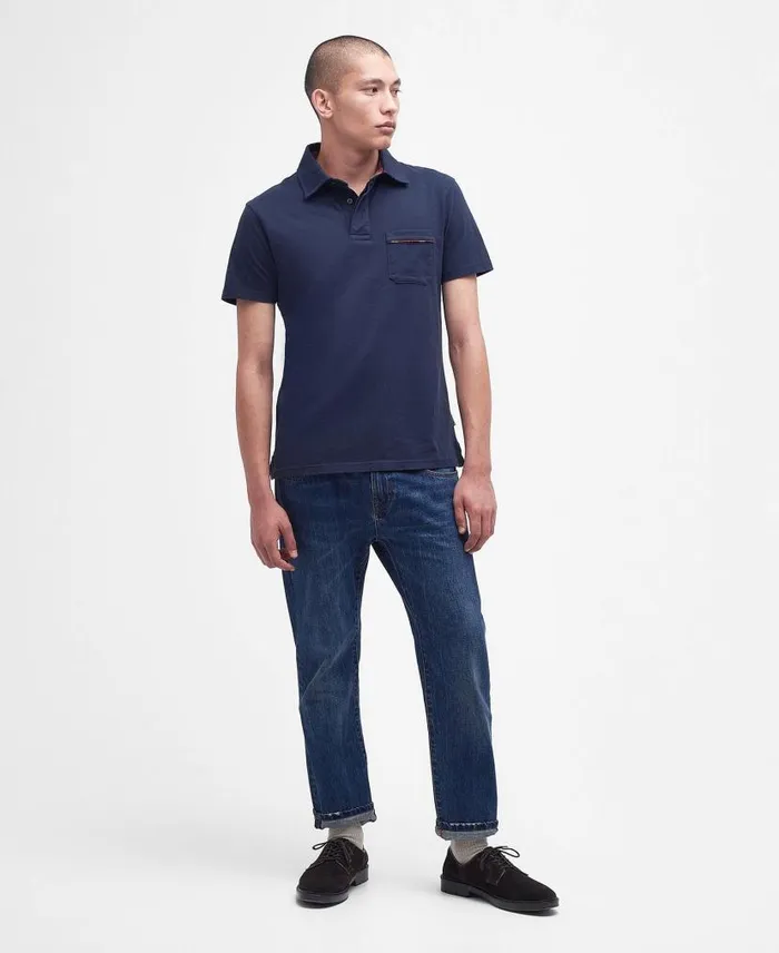 Elsdon Polo Shirt Classic Navy Men Barbour Polo Shirts