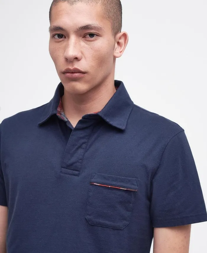 Elsdon Polo Shirt Classic Navy Men Barbour Polo Shirts