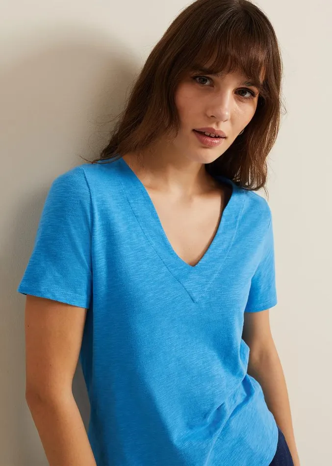 Elspeth V Neck Top Blue Women Phase Eight Tops and TShirts