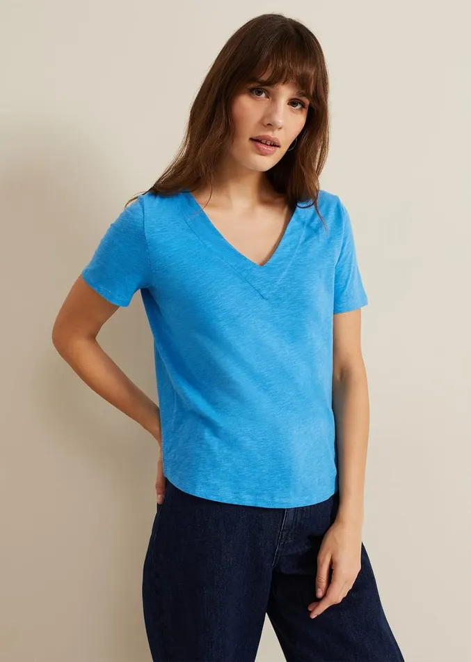Elspeth V Neck Top Blue Women Phase Eight Tops and TShirts