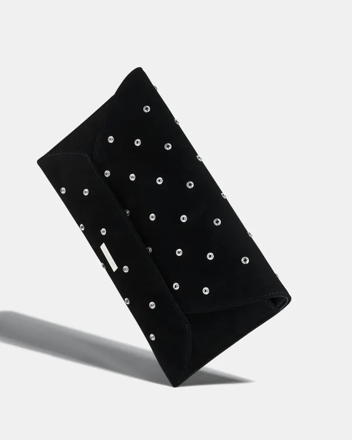 Envelope Crystal Clutch Black Women Aquazzura Clutch Bags Envelope Crystal Clutch Black Women Aquazzura Clutch Bags