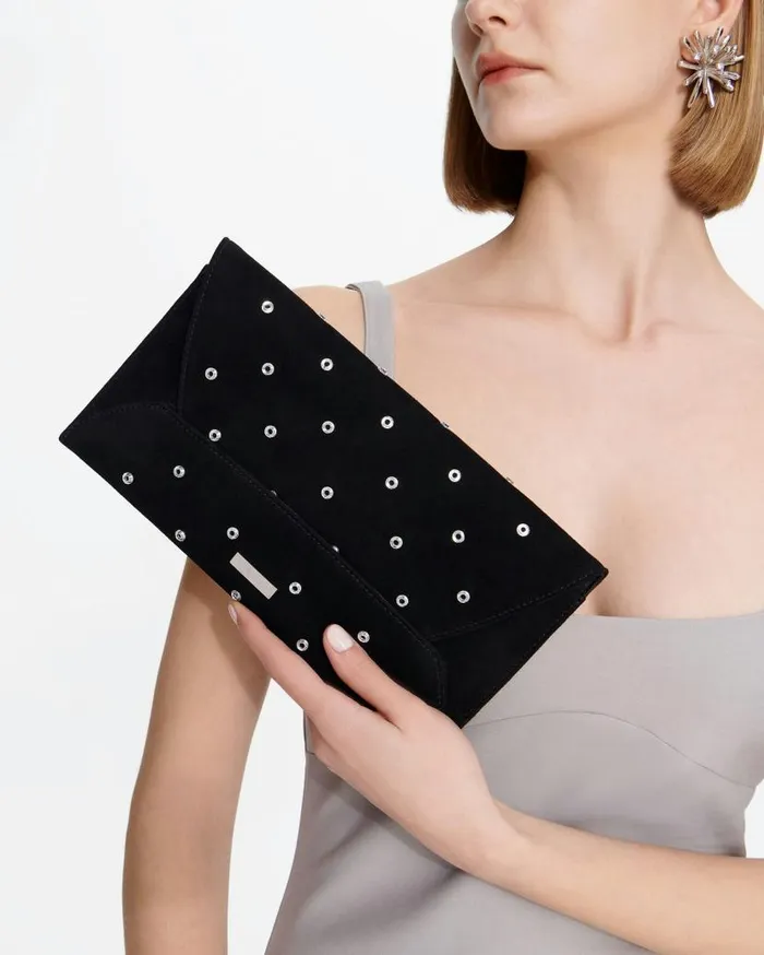 Envelope Crystal Clutch Black Women Aquazzura Clutch Bags Envelope Crystal Clutch Black Women Aquazzura Clutch Bags