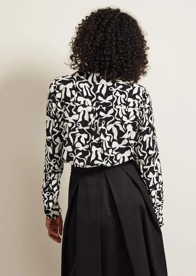 Era Abstract Bow Shirt Blackivory Women Phase Eight Shirts and Blouses