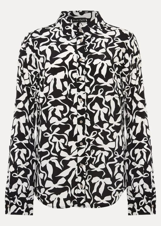 Era Abstract Bow Shirt Blackivory Women Phase Eight Shirts and Blouses