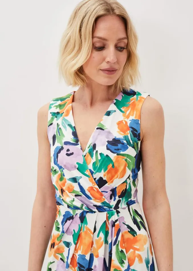 Essie Floral Midi Dress Multicoloured Women Phase Eight Dresses