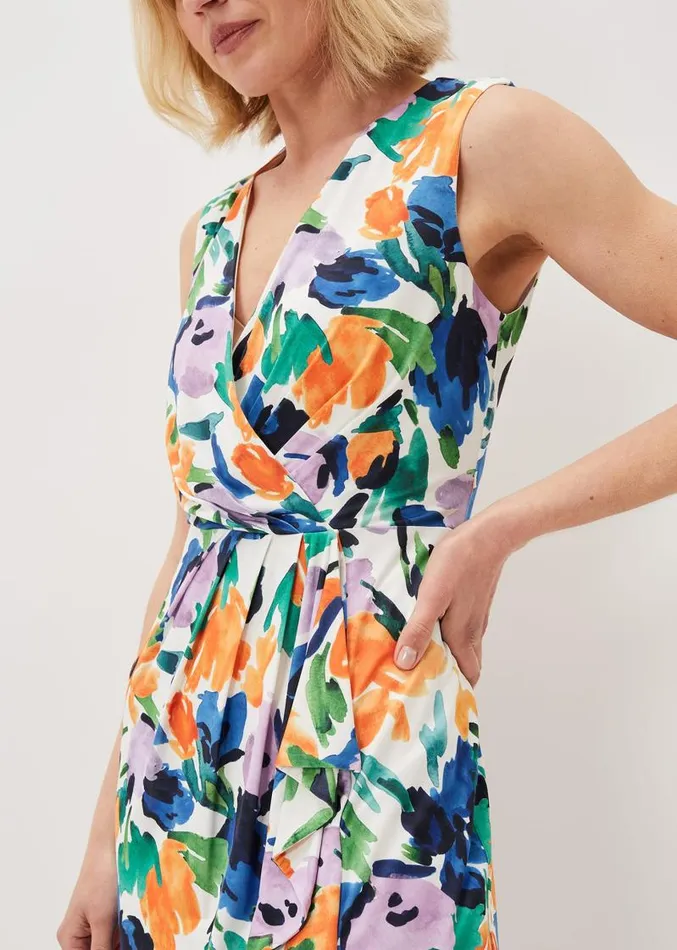 Essie Floral Midi Dress Multicoloured Women Phase Eight Dresses