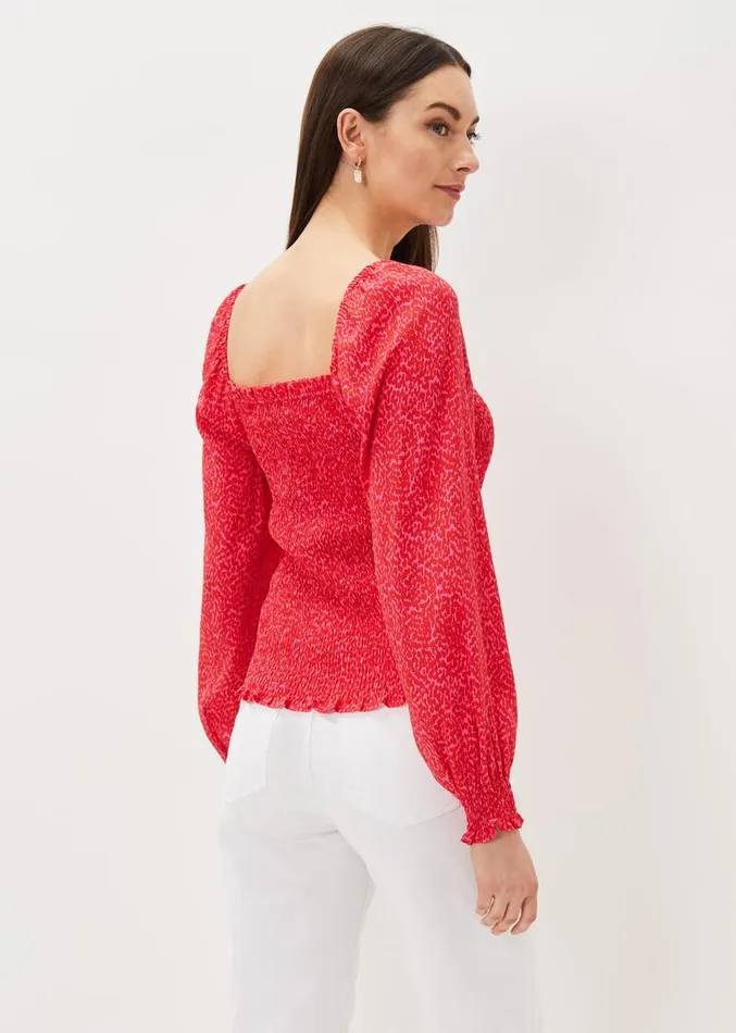 Esty Square Neck Blouse Pinkred Women Phase Eight Shirts and Blouses