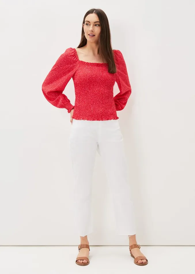 Esty Square Neck Blouse Pinkred Women Phase Eight Shirts and Blouses