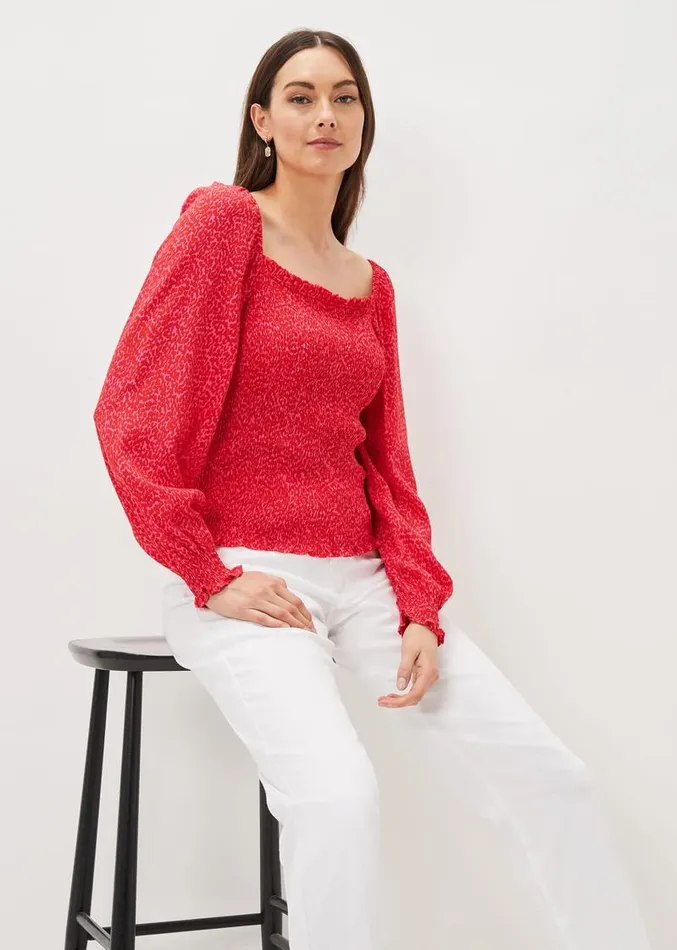 Esty Square Neck Blouse Pinkred Women Phase Eight Shirts and Blouses