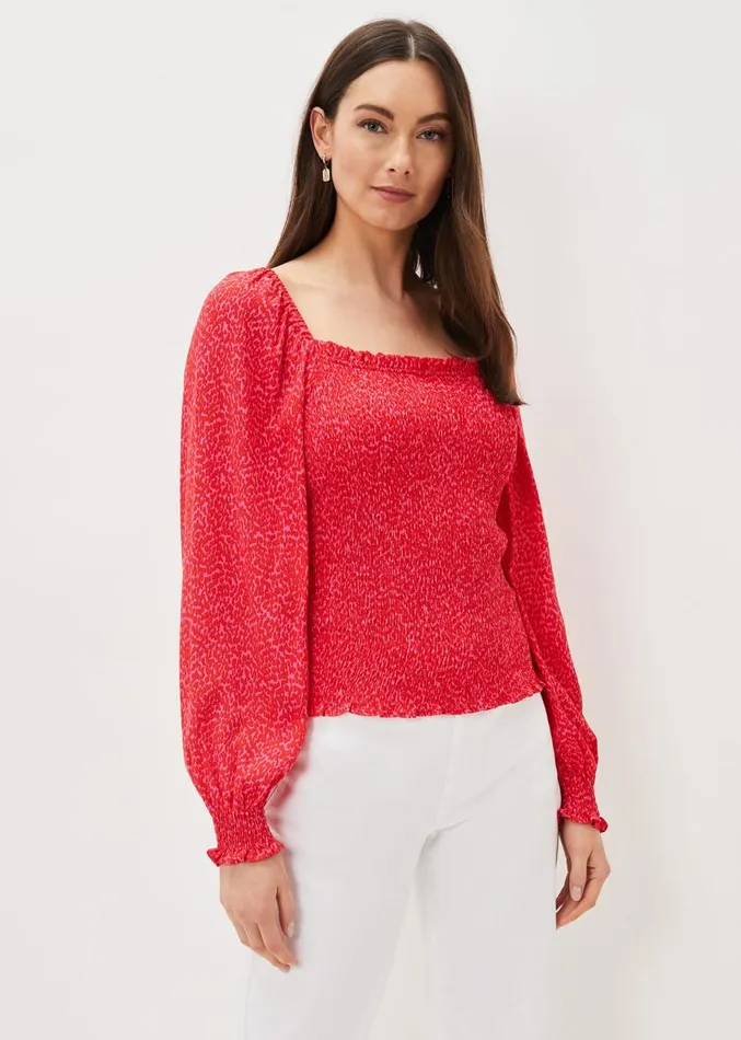 Esty Square Neck Blouse Pinkred Women Phase Eight Shirts and Blouses