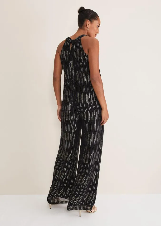 Eula Lurex Trouser CoOrd Blackgold Women Phase Eight Trousers