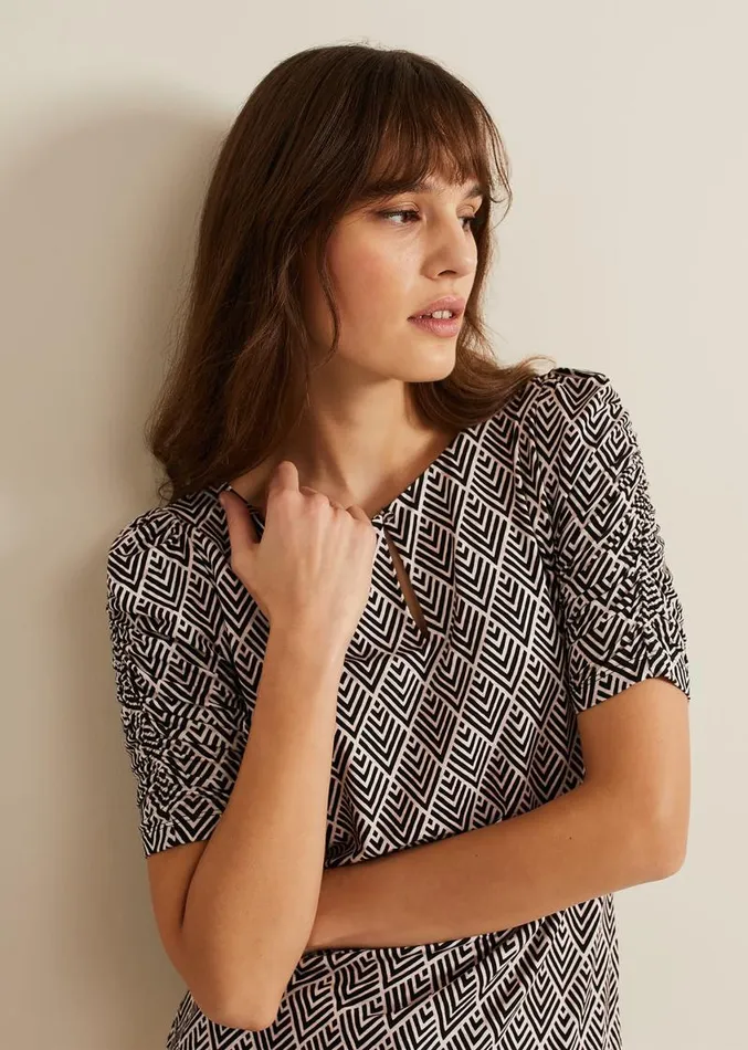 Evelyn Geo Print Top Blackmulti Women Phase Eight Tops and TShirts
