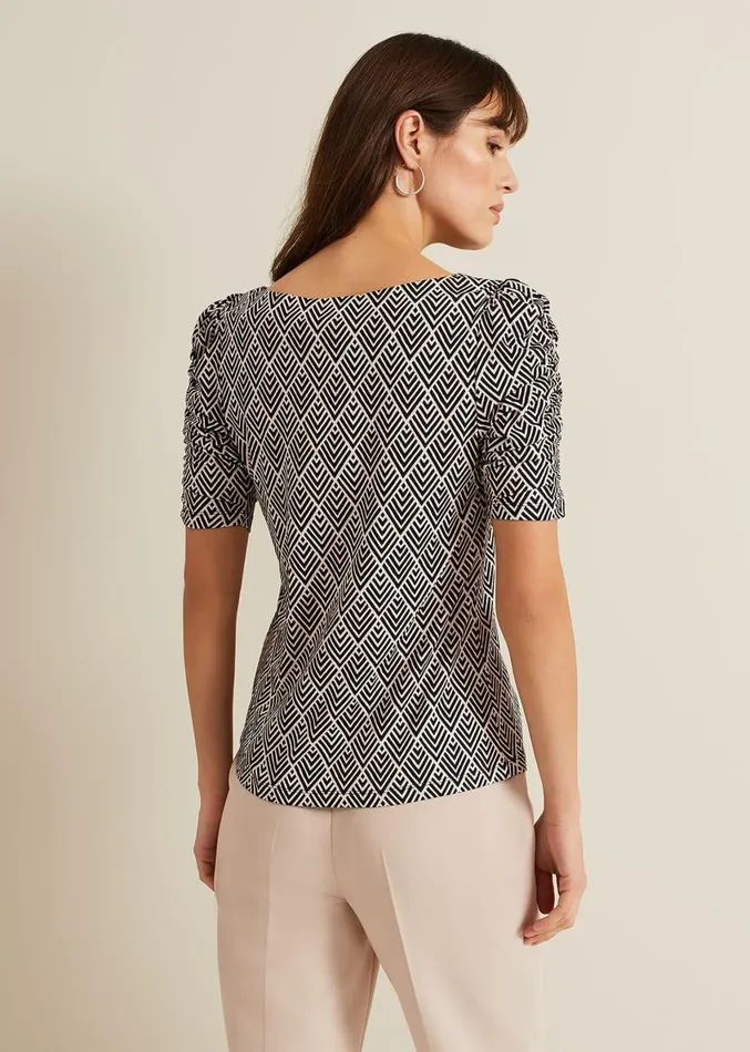Evelyn Geo Print Top Blackmulti Women Phase Eight Tops and TShirts