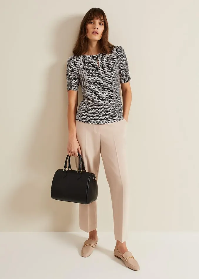 Evelyn Geo Print Top Blackmulti Women Phase Eight Tops and TShirts