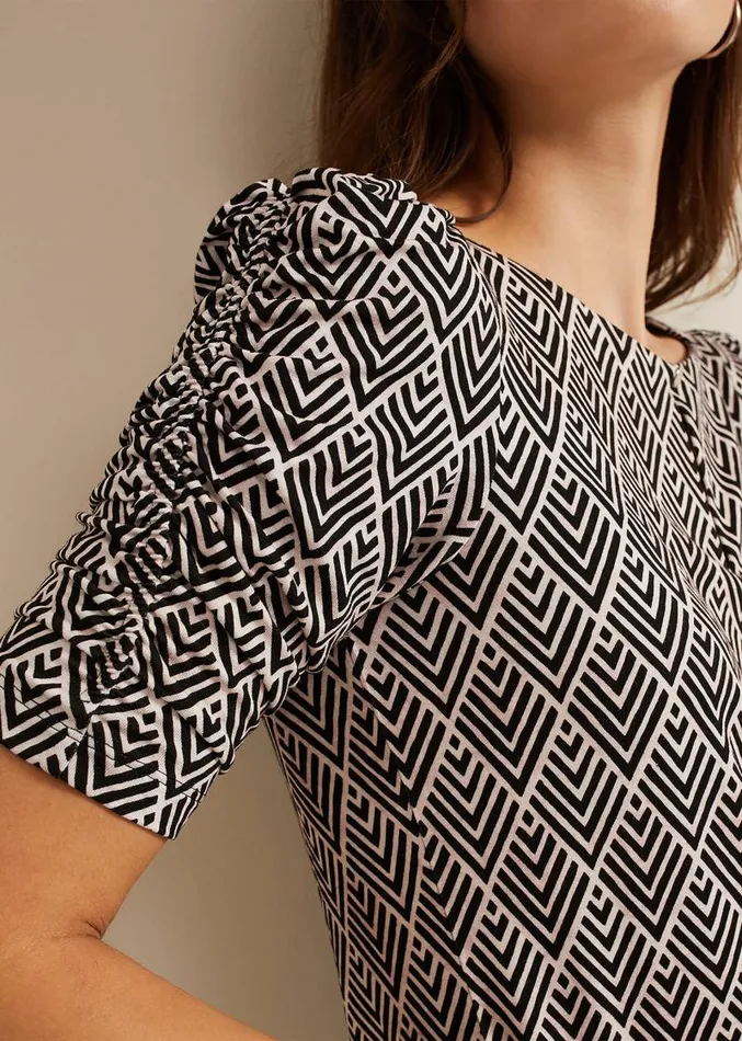 Evelyn Geo Print Top Blackmulti Women Phase Eight Tops and TShirts
