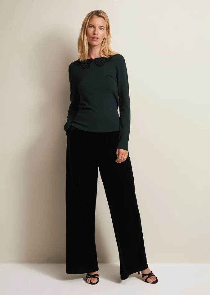 Evelyn Green Fine Knit Top Forest Women Phase Eight Tops and TShirts