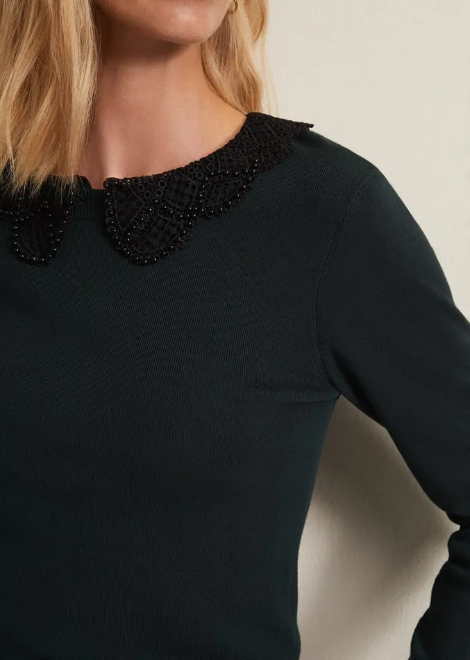 Evelyn Green Fine Knit Top Forest Women Phase Eight Tops and TShirts