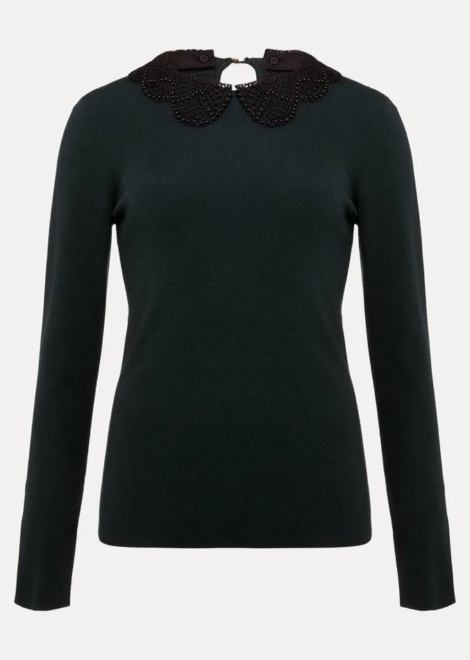 Evelyn Green Fine Knit Top Forest Women Phase Eight Tops and TShirts