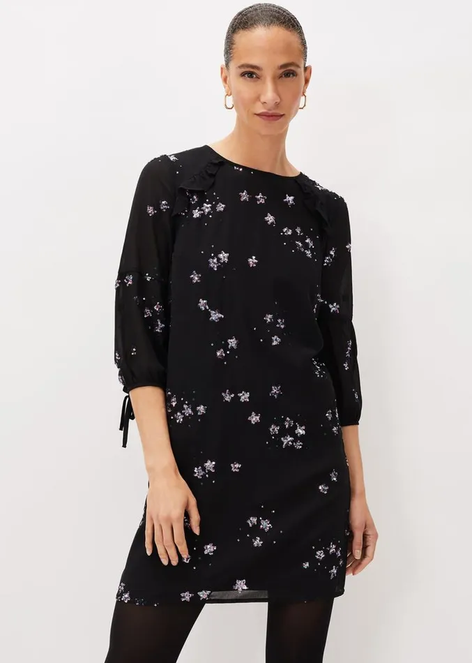 Evie Rose Star Sequin Dress Stonepale Pink Women Phase Eight Dresses