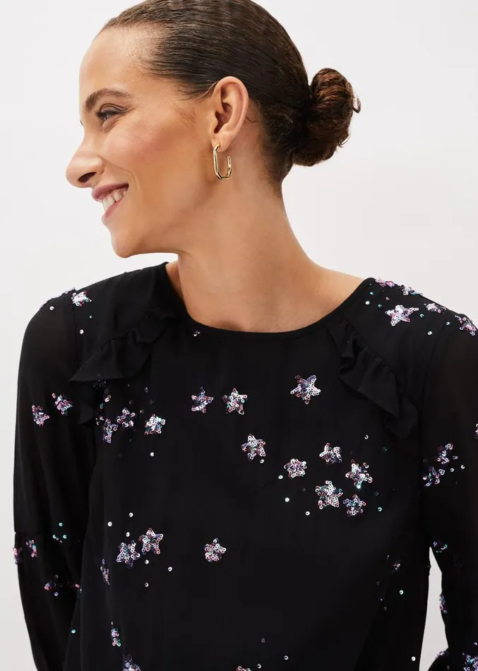 Evie Rose Star Sequin Dress Stonepale Pink Women Phase Eight Dresses