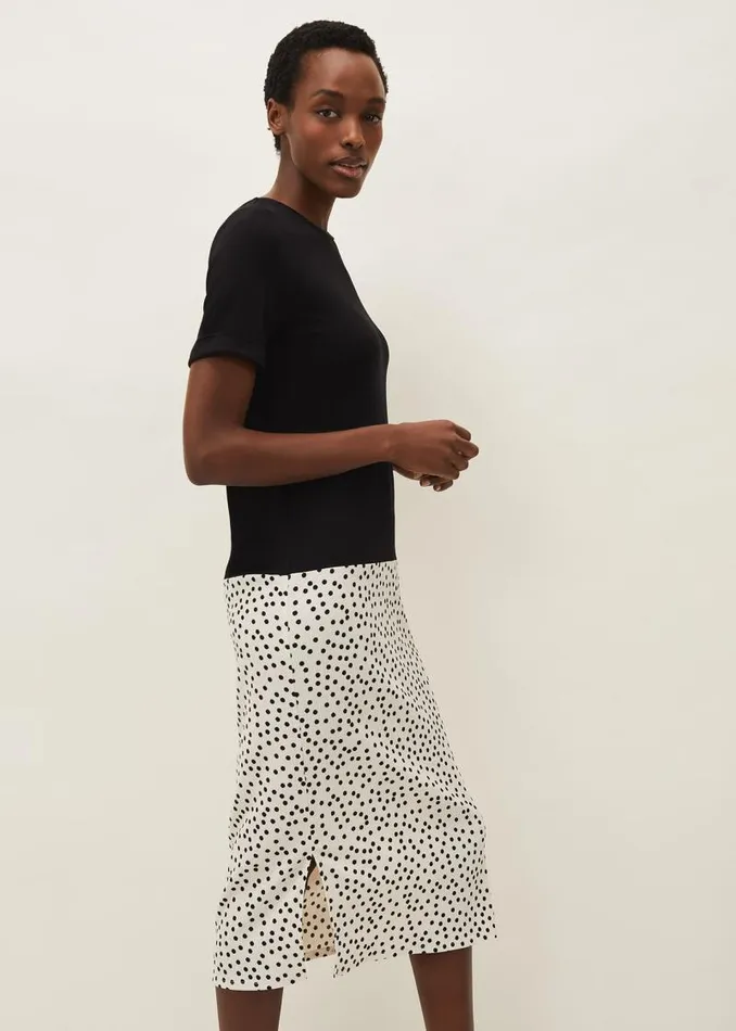 Fae Colourblock Spot Dress Blackivory Women Phase Eight Dresses