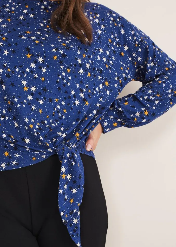 Felisity Star Tie Top Blue Women Phase Eight Tops and TShirts