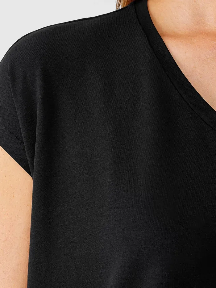 Fine Jersey Square Top Black Women Eileen Fisher Tops and Tees
