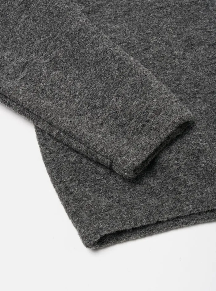 Fleece Men Universal Works Universal Works Ramsay Quarter Zip In Grey Marl Wool Fleece