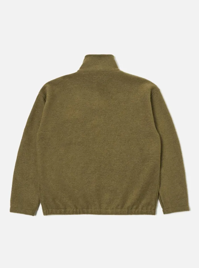 Fleece Men Universal Works Universal Works Ramsay Quarter Zip In Lovat Wool Fleece