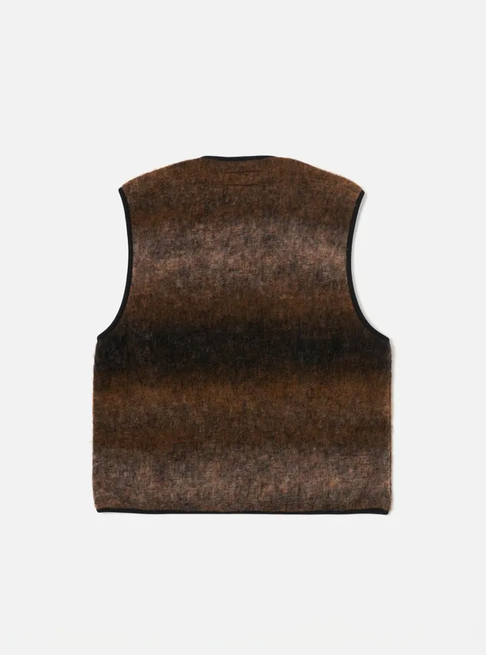 Fleece Men Universal Works Universal Works Zip Gilet In Brown Ombre Fleece