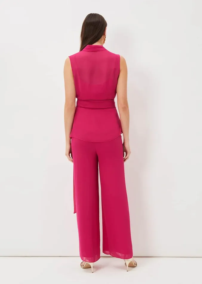 Florentine Chiffon Trousers Magenta Pink Women Phase Eight Trousers