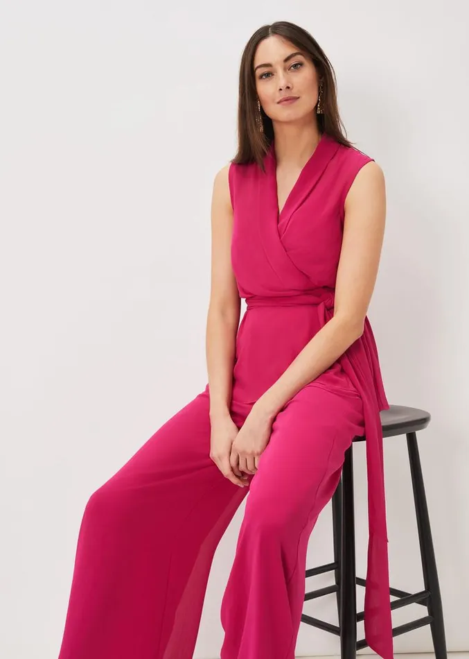 Florentine Chiffon Trousers Magenta Pink Women Phase Eight Trousers