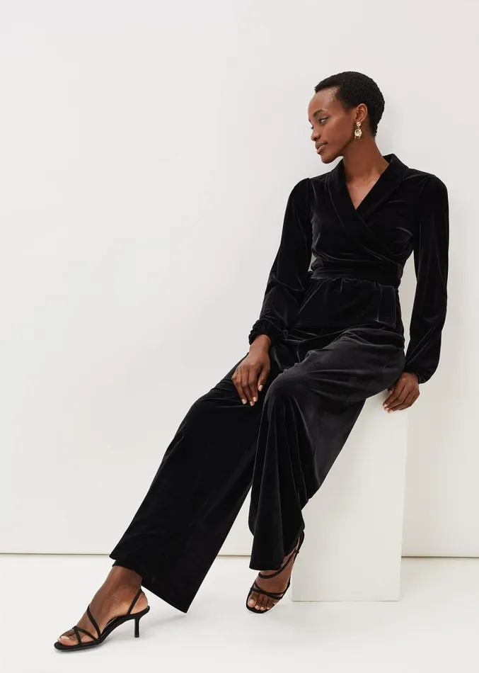 Florentine Velvet CoOrd Top Black Women Phase Eight Tops and TShirts