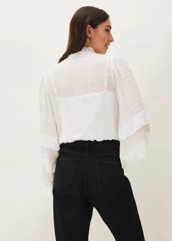Florina Ruffle Blouse Ivory Women Phase Eight Shirts and Blouses