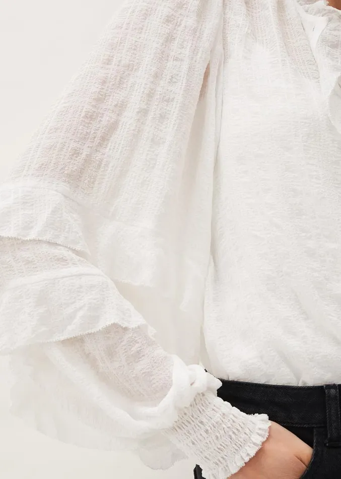 Florina Ruffle Blouse Ivory Women Phase Eight Shirts and Blouses