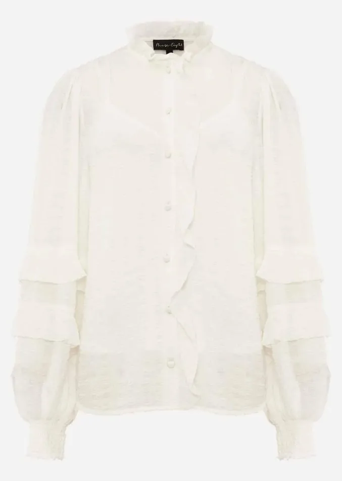 Florina Ruffle Blouse Ivory Women Phase Eight Shirts and Blouses