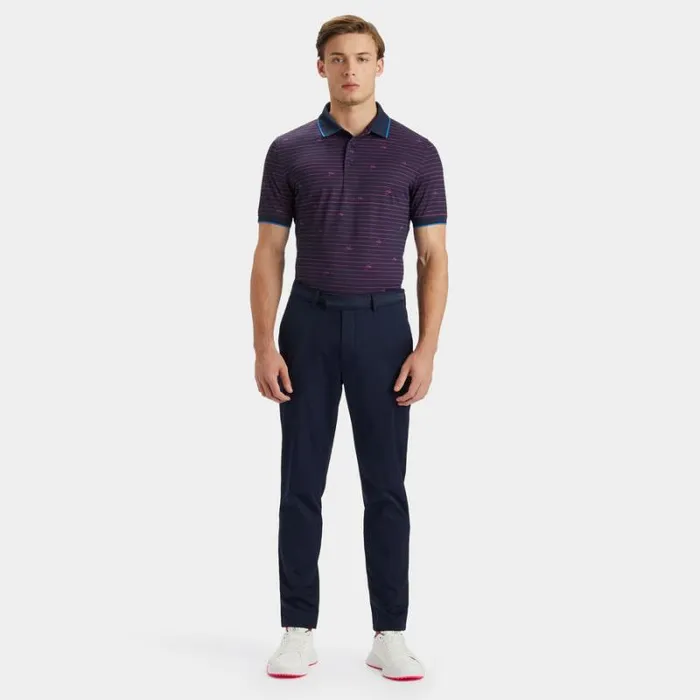 GFORE GFORE SCRIPT STRIPE BANDED SLEEVE TECH PIQU POLO Twilight Men Polos and Shirts