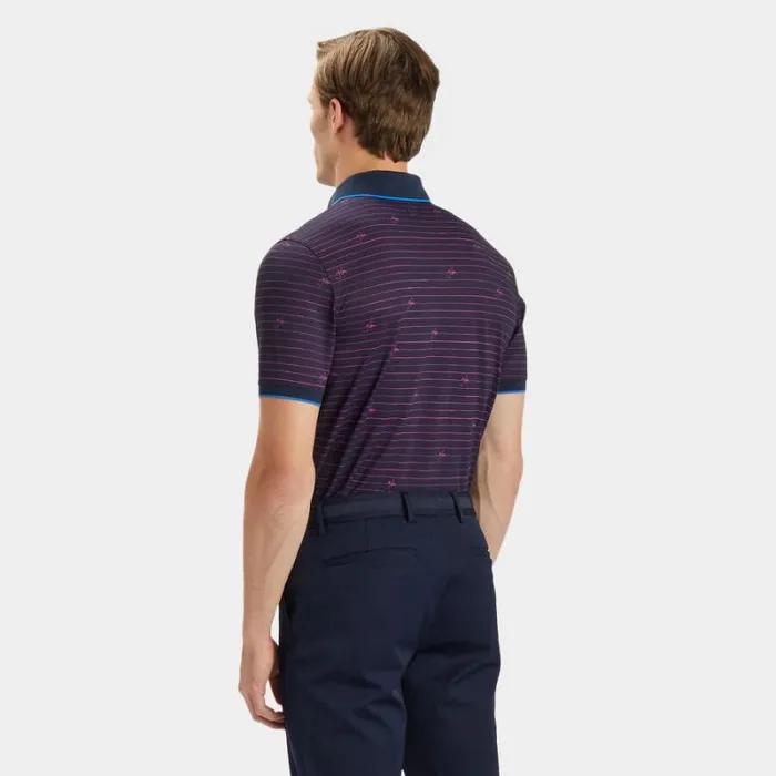 GFORE GFORE SCRIPT STRIPE BANDED SLEEVE TECH PIQU POLO Twilight Men Polos and Shirts