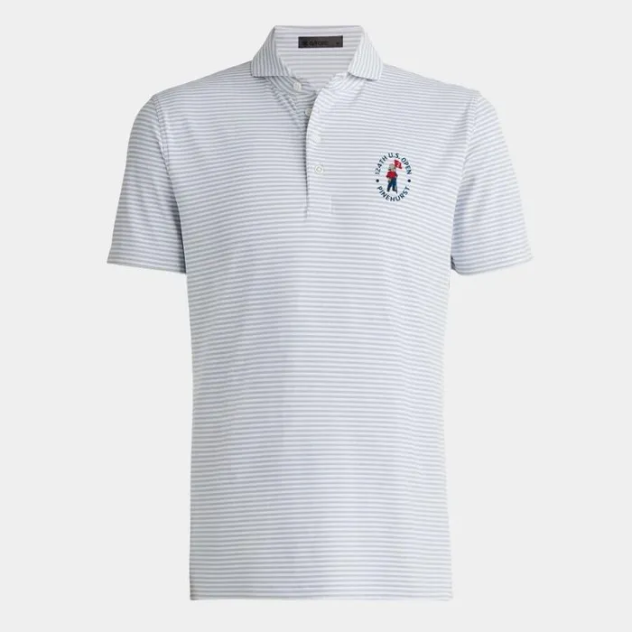 GFORE Limited Edition 2024 US Open FEEDER STRIPE TECH PIQU POLO Nimbus Men Polos and Shirts