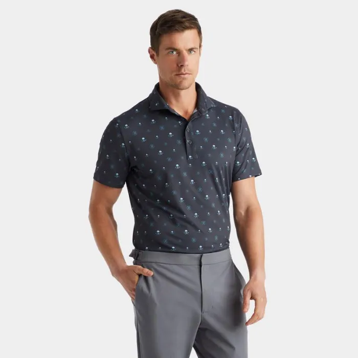 GFORE RGB TECH JERSEY MODERN SPREAD COLLAR POLO Lead Men Polos and Shirts